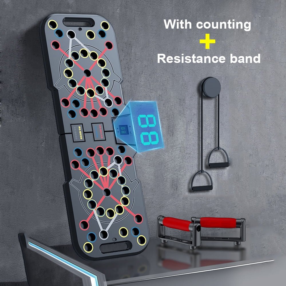 Smart Count Push Up Board - 60 in 1 Multi - Function Foldable & Portable Push Up Bar for Professional Home Workouts - Strength Training Equipment for Men - AthryxGear - Fitness Equipment