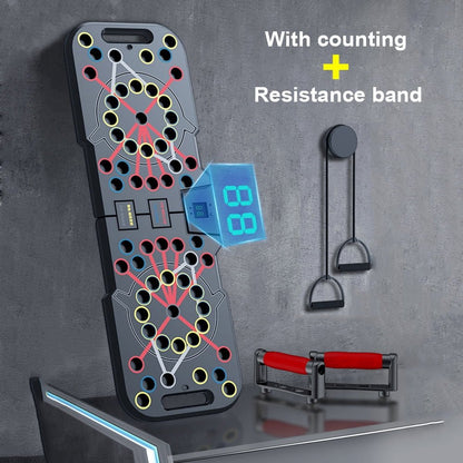 Smart Count Push Up Board - 60 in 1 Multi - Function Foldable & Portable Push Up Bar for Professional Home Workouts - Strength Training Equipment for Men - AthryxGear - Fitness Equipment